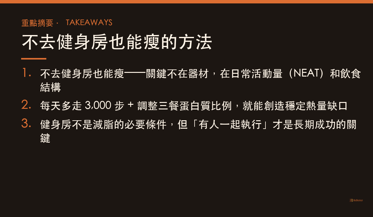 不去健身房也能瘦的方法 三大重點整理