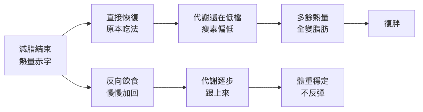 維持期怎麼吃才不會反彈 反向飲食 vs 直接恢復吃法流程比較