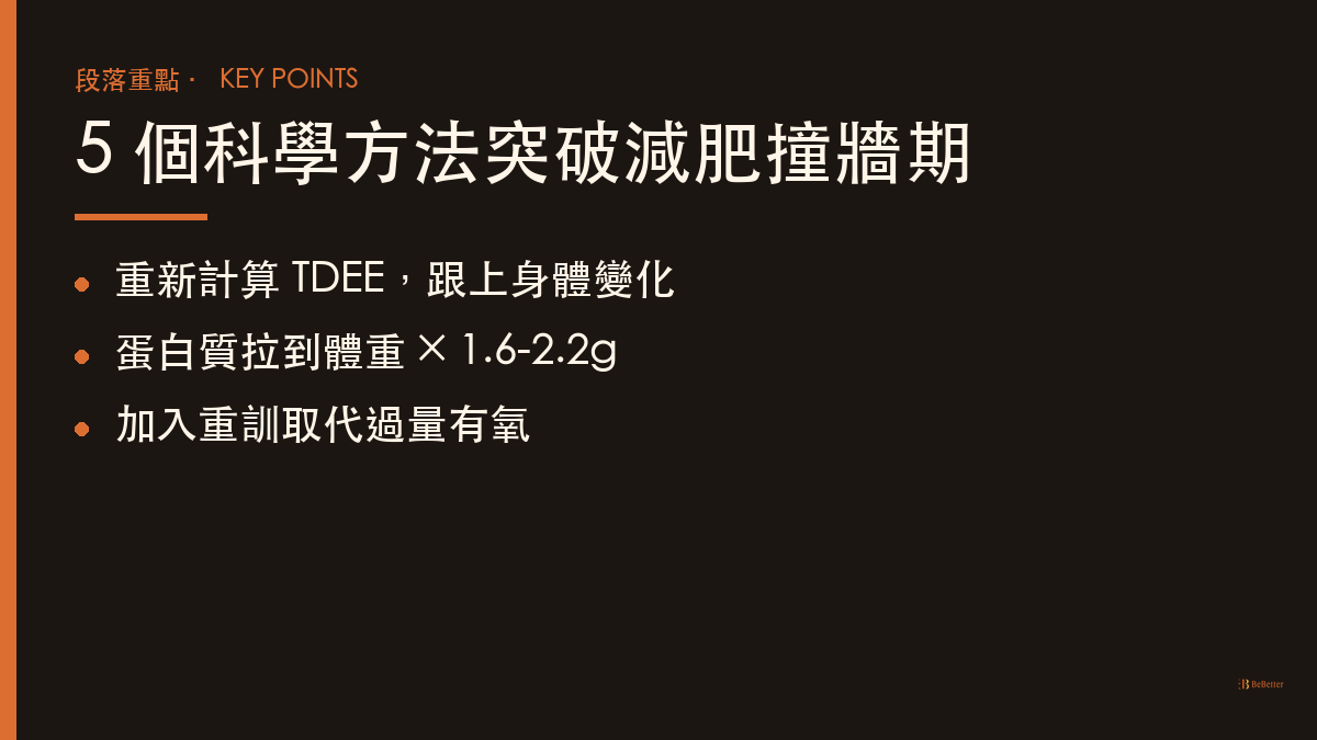 減肥撞牆期 突破方法重點整理