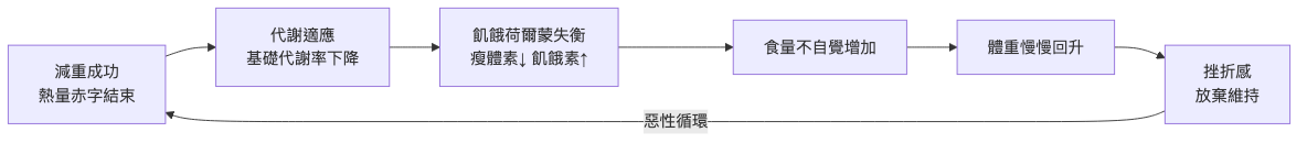 減肥成功一年後慢慢復胖怎麼辦 復胖循環機轉流程圖