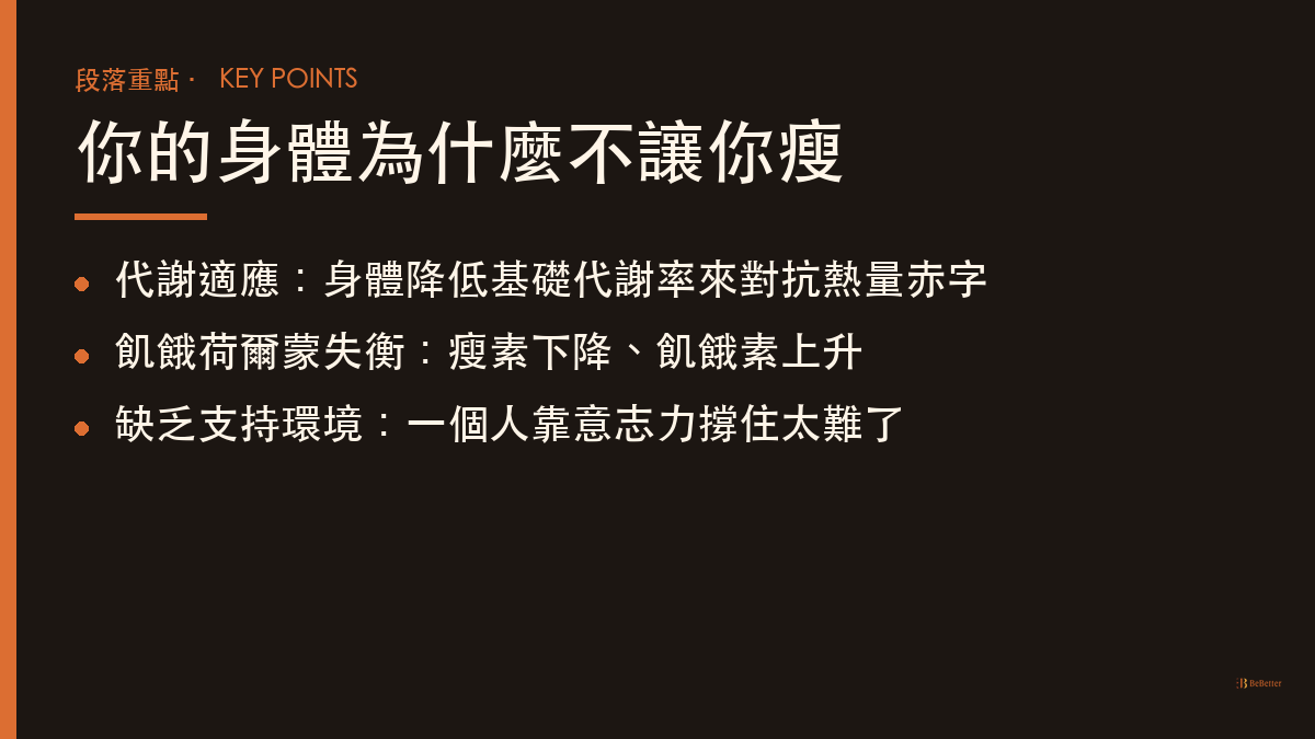 為什麼減肥一直失敗 身體抗拒減脂的三大機制