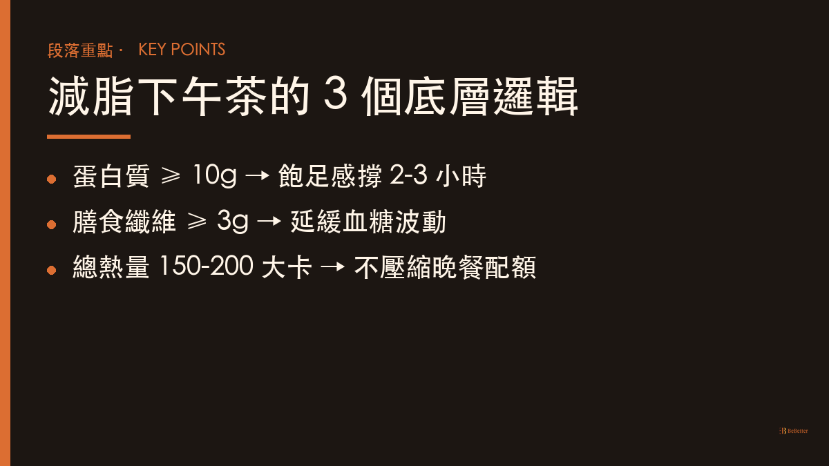 減脂下午茶推薦 三個底層邏輯重點