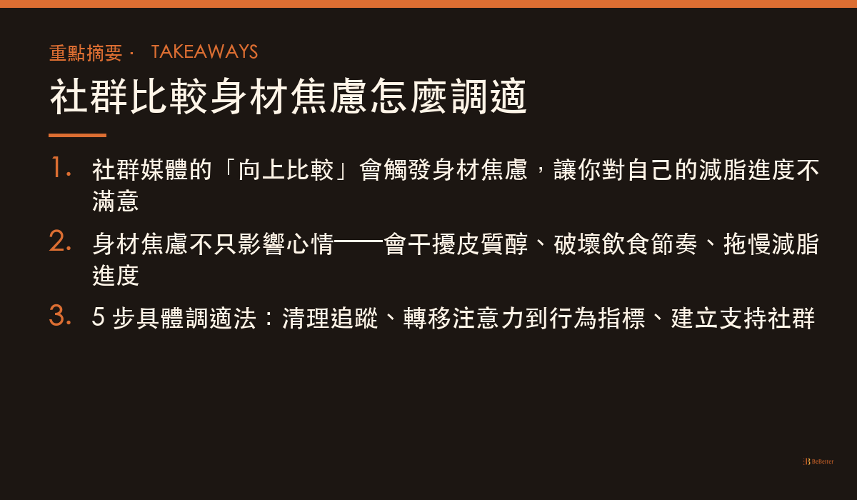 社群比較身材焦慮調適重點摘要