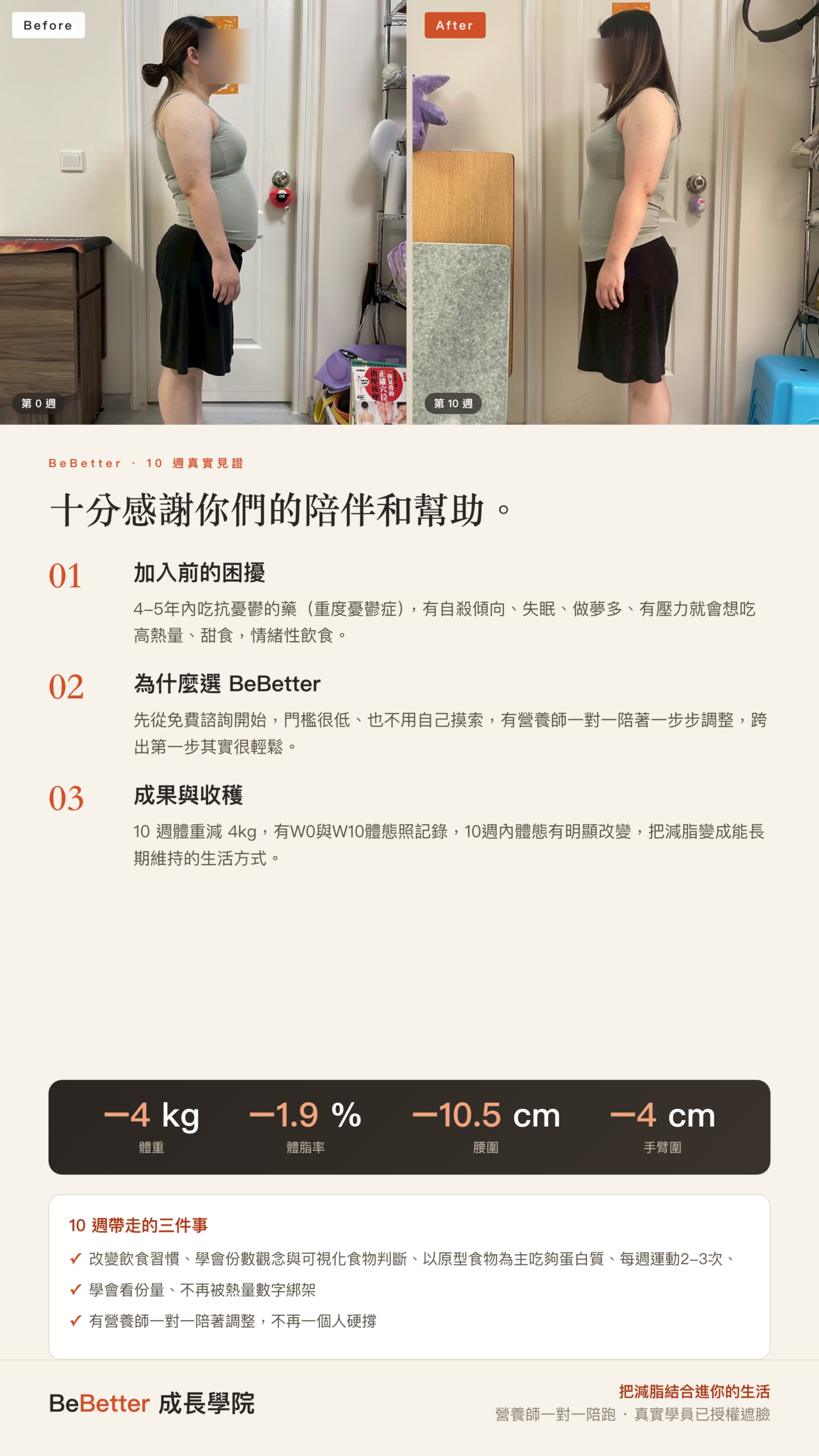 Yen Chan BeBetter 學員見證 — 67.8kg → 63.8kg(-4kg)