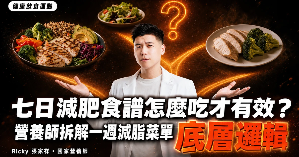 七日減肥食譜怎麼吃才有效?營養師拆解一週減脂菜單底層邏輯