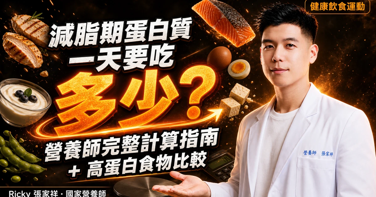 減脂期蛋白質一天要吃多少?營養師完整計算指南 + 高蛋白食物比較