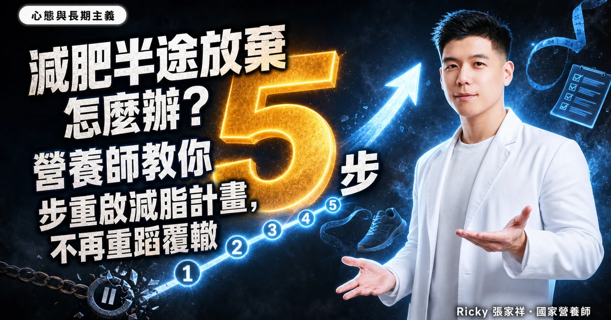 減肥半途放棄怎麼辦？營養師教你 5 步重啟減脂計畫,不再重蹈覆轍