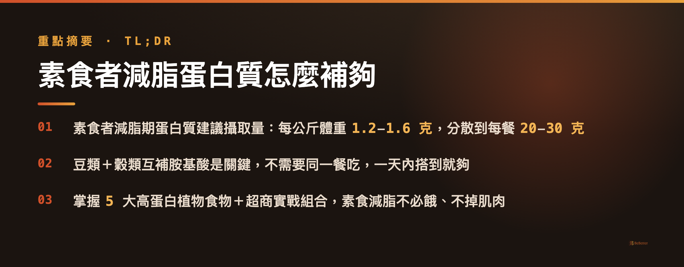 素食者減脂蛋白質怎麼補夠 三大重點