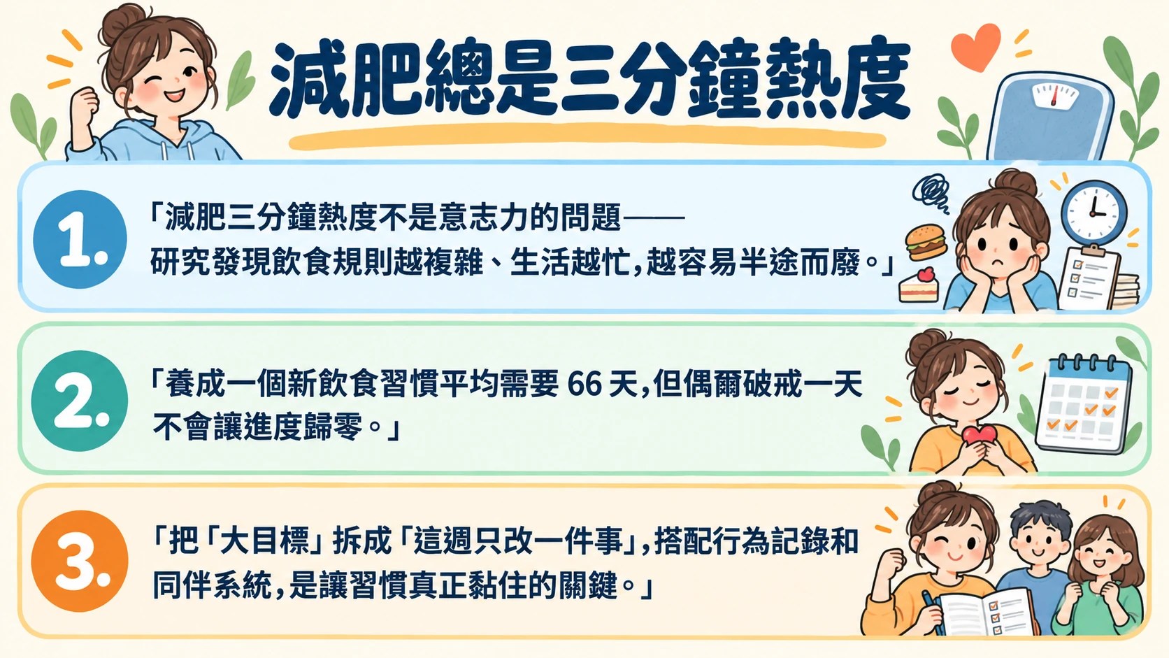 減肥總是三分鐘熱度 重點摘要