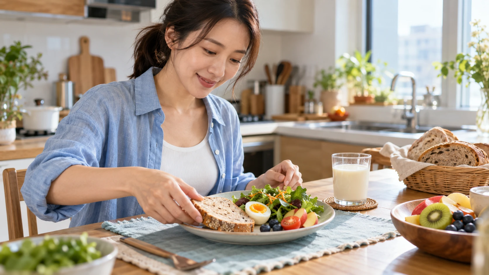 減脂期可以吃麵包嗎?營養師用研究數據破解迷思【附挑選指南】 情境示意:減脂期吃麵包實戰原則重點整理