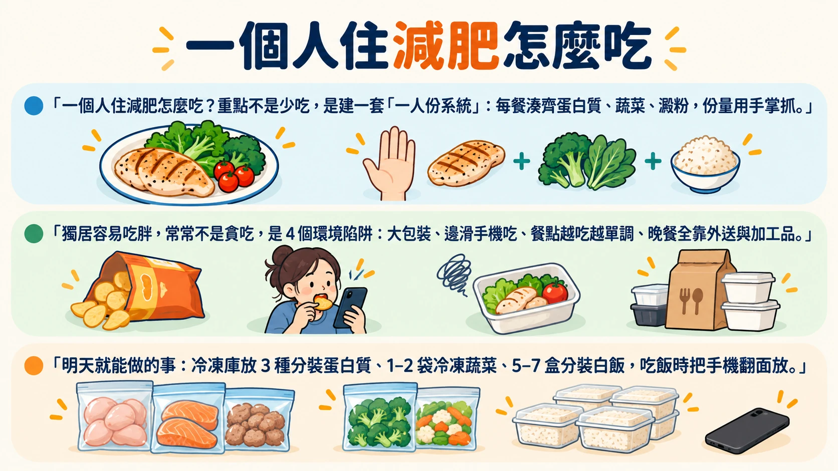 一個人住減肥怎麼吃 重點摘要