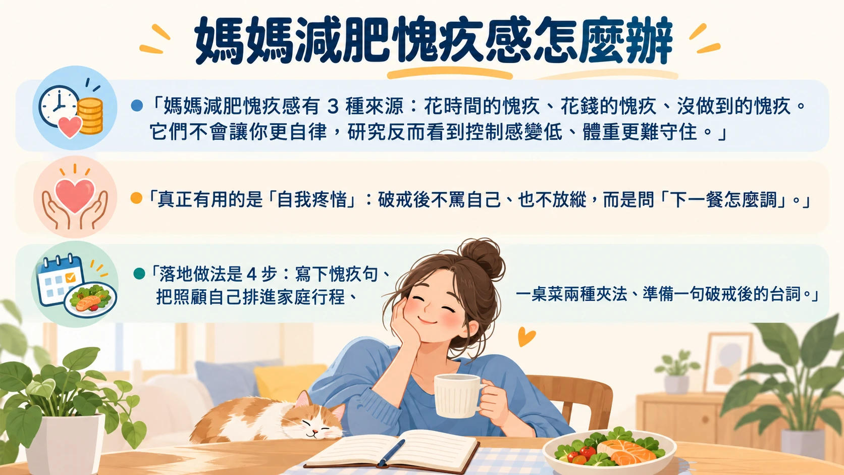 媽媽減肥愧疚感 重點摘要