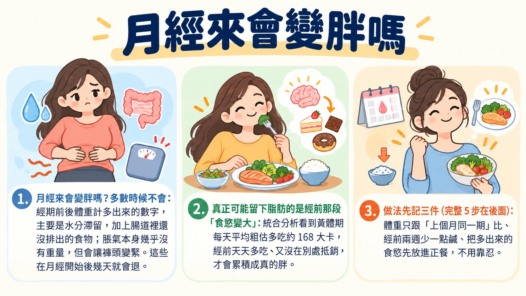 月經來會變胖嗎 重點摘要